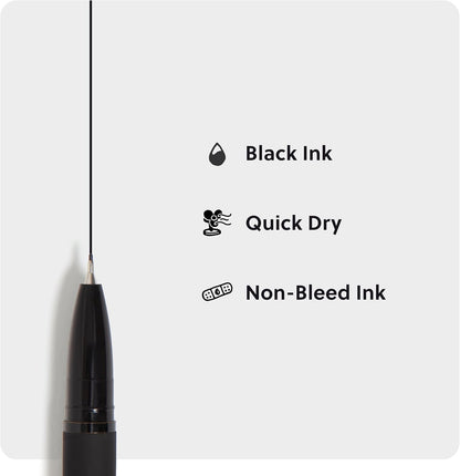 U Brands Catalina Felt Tip Pens, Set of 12, Stripes and Dots with Gold Details, Medium (0.7 mm) Point, Black Ink