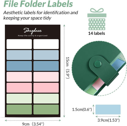 SKYDUE Expanding File Organizer with 8 Pockets, Accordion File Folders with Labels, Portable Document Paper Bill Receipt Organizer, Home College School Office Supplies, Letter Size, Blue