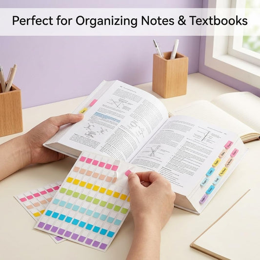 300Pcs Aesthetic Sticky Tabs for Annotating Books, Colorful Transparent Page Markers & Flags, Clear Index Note Stickers for Bible, Notebooks & Reading, Small Mini Pop Up Tab Set