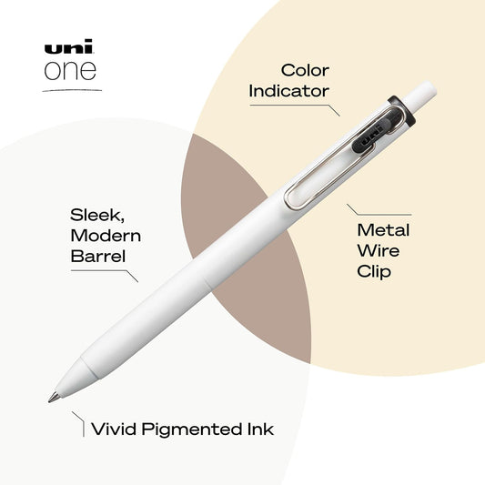 Uni-Ball One Black Retractable Gel Pens 4 Pack with Medium Points, Uni-Ball Click Pens are Fraud Proof and the Best Office, School, and Bible Pens