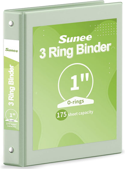 SUNEE 3 Ring Binder 3 Inch 1 Pack, Clear View Binder Three Ring PVC-Free (Fit 8.5x11 Inches) for School or Office Supplies, Pink