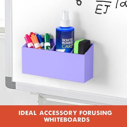 Magnetic Dry Erase Marker Holder, Acrylic Magnet Pen Holder for Whiteboard, Refrigerator, Magnetic Fridge Organizer for Office, Classroom, Whiteboard Maker Holder, Locker Organizer