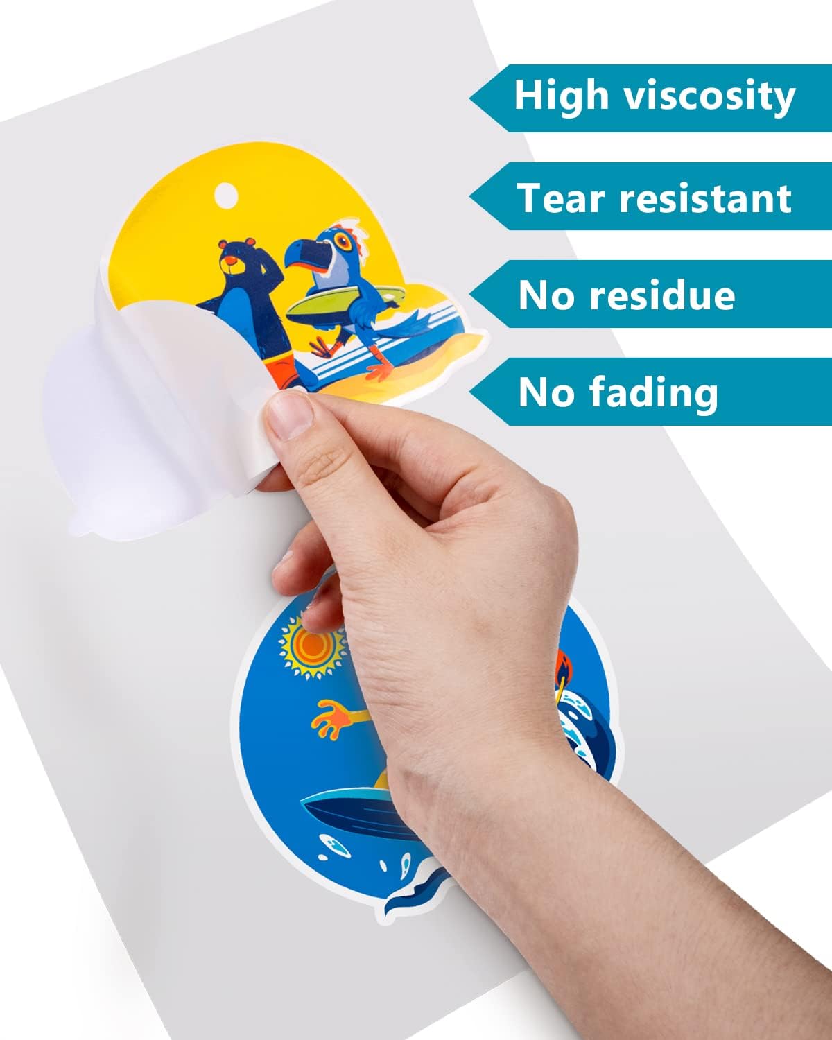 QYH Printable Vinyl Sticker Paper for Inkjet & Laser Printer - Matte White Waterproof, 50 Sheets Vivid Colors, Compatible with Cricut, Silhouette, Ideal for Small Business & DIY- 8.5"x11"