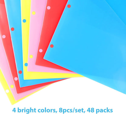 WOT I Durable 5-Tab Binder Dividers with Clear Pocket - 3 Sets, Reusable Plastic Dividers for 3 Ring Binder, 5 Vibrant Colors, Tear-Resistant, Total 15 Tabs (School & Office Supplies)
