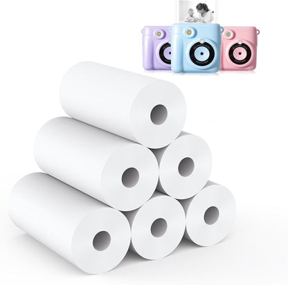 12 Rolls Instant Print Camera for Kids Refill Print Paper - Hikkon Thermal Print Paper Rolls Photo Print HD Printing for Most Kids Instant Camera - Paper Only(White-12)