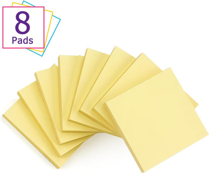 Sticky Notes 3x3 Self-Stick Notes Bright Colors Sticky Notes 8 Pads 80 Sheet/Pad (Blue)