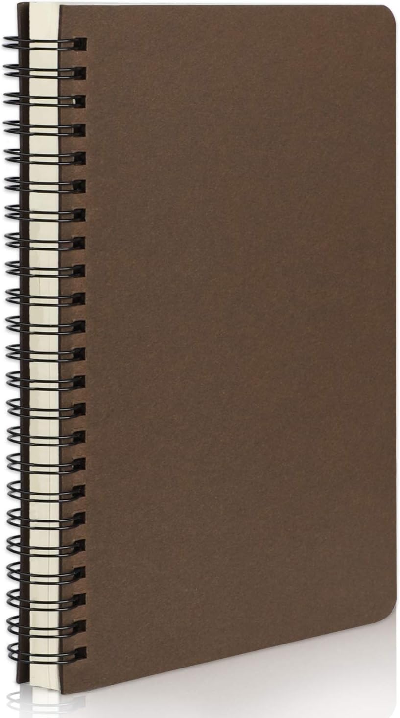 EUSOAR Spiral Notebook, A5 12packs 5.5"X8.3" 120 Pages Lined Travel Writing Notebooks Journal, Memo Notepad Sketchbook, Students College Office Business Subject Diary Ruled Book Journal-Black Cover