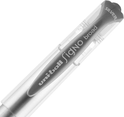 uniball Signo Gel Impact Pens, Bold Point (1.0mm), Metallic Pink Ink, 6 Pens