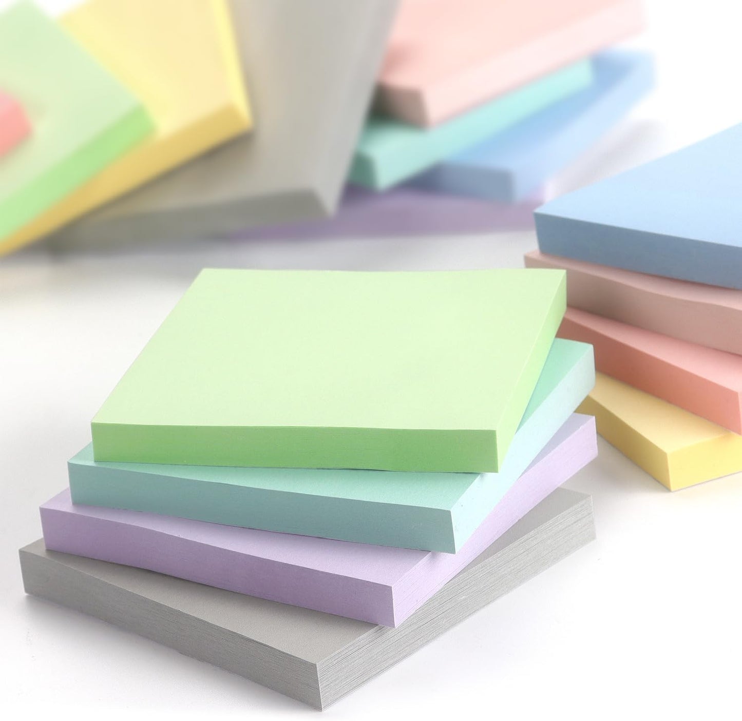 Eastern Wolf 8 Pads Sticky Notes 3x3 Self-Stick Notes 8 Bright Multi Colors Purple Sticky Notes, 85 Sheet/Pad