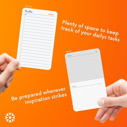 Notsu To Do List Grid Index Cards 3x5 | 50 Task Planner Foldable Vertical Notecards with Rounded Corners