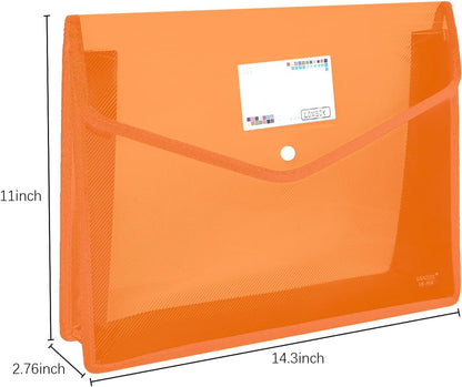 YoeeJob Plastic File Folders Legal Size Expandable Document Folder with Snap Button Closure, A4 Expanding File Wallet Envelopes Pouch with Label Pocket, 2 Packs, Black