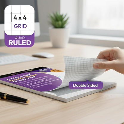 CADMUSPRO Graph Paper Pads 8.5x11 inch, 50 Sheets, Double-Sided, 80 GSM Quadrille Grid Math Notebook for students, Engineering Pad & Blueprint Drafting Paper, Architecture Sketch