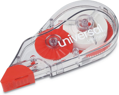 Universal UNV75616 0.2 in. x 315 in. Non-Refillable Correction Tape Dispenser - Transparent/Red (10/Pack)
