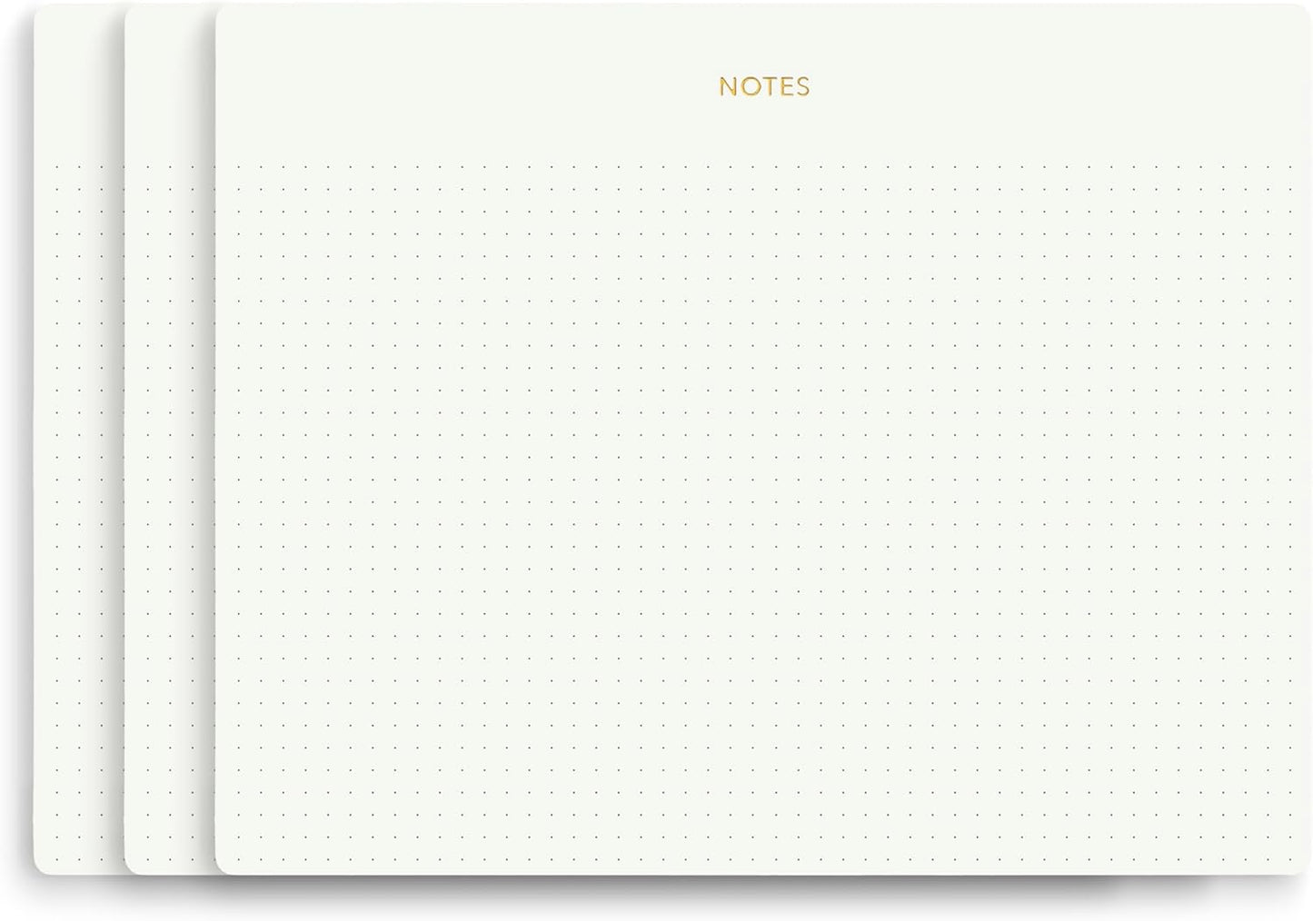 Pinesman - Elegant Desk Notepads for Professionals, Executive's Memo Pads, Minimalist, Gold Foiled, Lined Layout, 3 Pack, 225 Sheets Total (75 Each), 6.3" x 3.9”, 80 GSM, Eco-friendly, FSC™ Certified