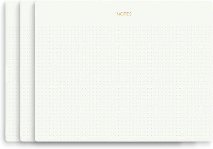 Pinesman - Elegant Desk Notepads for Professionals, Executive's Memo Pads, Minimalist, Gold Foiled, Lined Layout, 3 Pack, 225 Sheets Total (75 Each), 6.3" x 3.9”, 80 GSM, Eco-friendly, FSC™ Certified