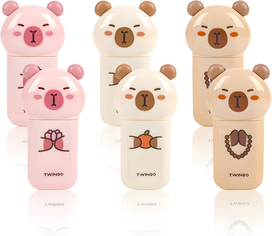 white Corrcetion Tape,4 Pcs Mini Japan Corrcetion Tape Pen,with Easy to Use Kawaii Cat Applicator,Cute Stationery Set Kawaii Birthday Gifts set for Back to School Supplies