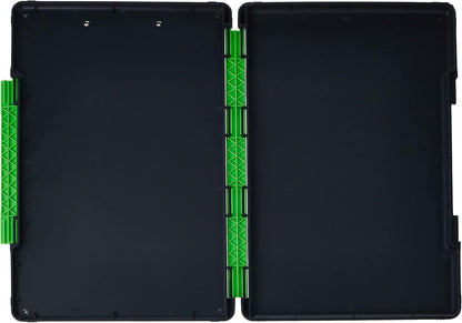 Dexas Legal Size XL Slimcase 2 Storage Clipboard, Gray with Green Clip, 15.5" x 10.5"
