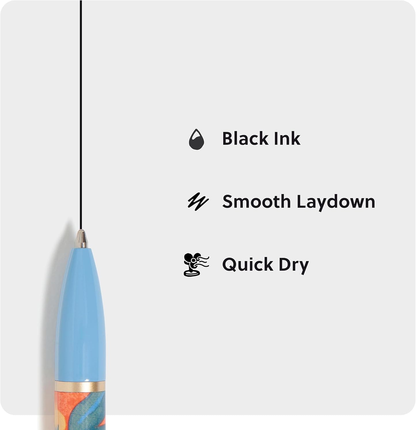 U Brands Midnight Monterey Ballpoint Pens, 4 Count, Black Soft Touch, Painted Black Details, Bold (1.0 mm) Point, Black Ink