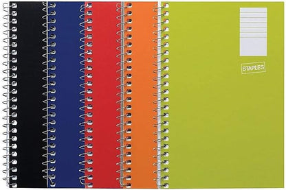 STAPLES Memo Pads, 4” x 6”, College Ruled, Assorted Colors, 50 Sheets/Pad, 5‑Pack