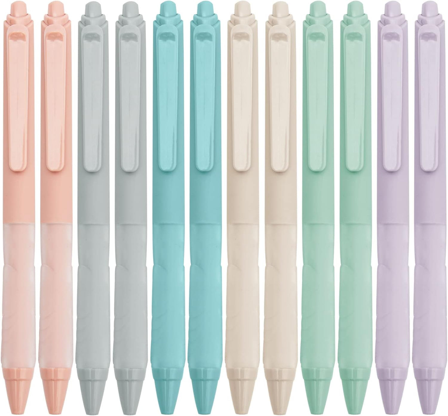Linbsunne Ballpoint Pens Medium Point 1mm Black Pen with Super Soft Grip Ball Point Pen for Men Women Retractable Pens (6-pack)