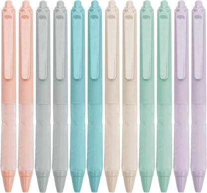 Linbsunne Ballpoint Pens Medium Point 1mm Black Pen with Super Soft Grip Ball Point Pen for Men Women Retractable Pens (6-pack)
