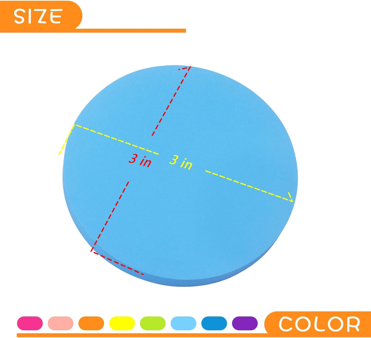 SIMONA Bubble Shape Sticky Notes 8 Color Bright Colorful Sticky Pad 75 Sheets/Pad Self-Sticky Note Pads