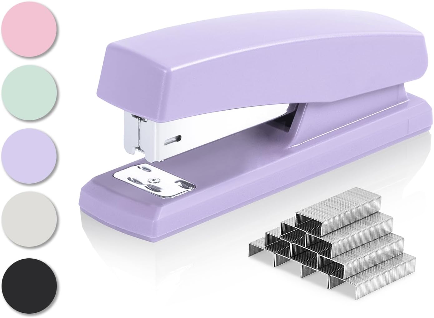 Deli Stapler, Desktop Staplers with 640 Staples, Office Stapler, 25 Sheet Capacity, White