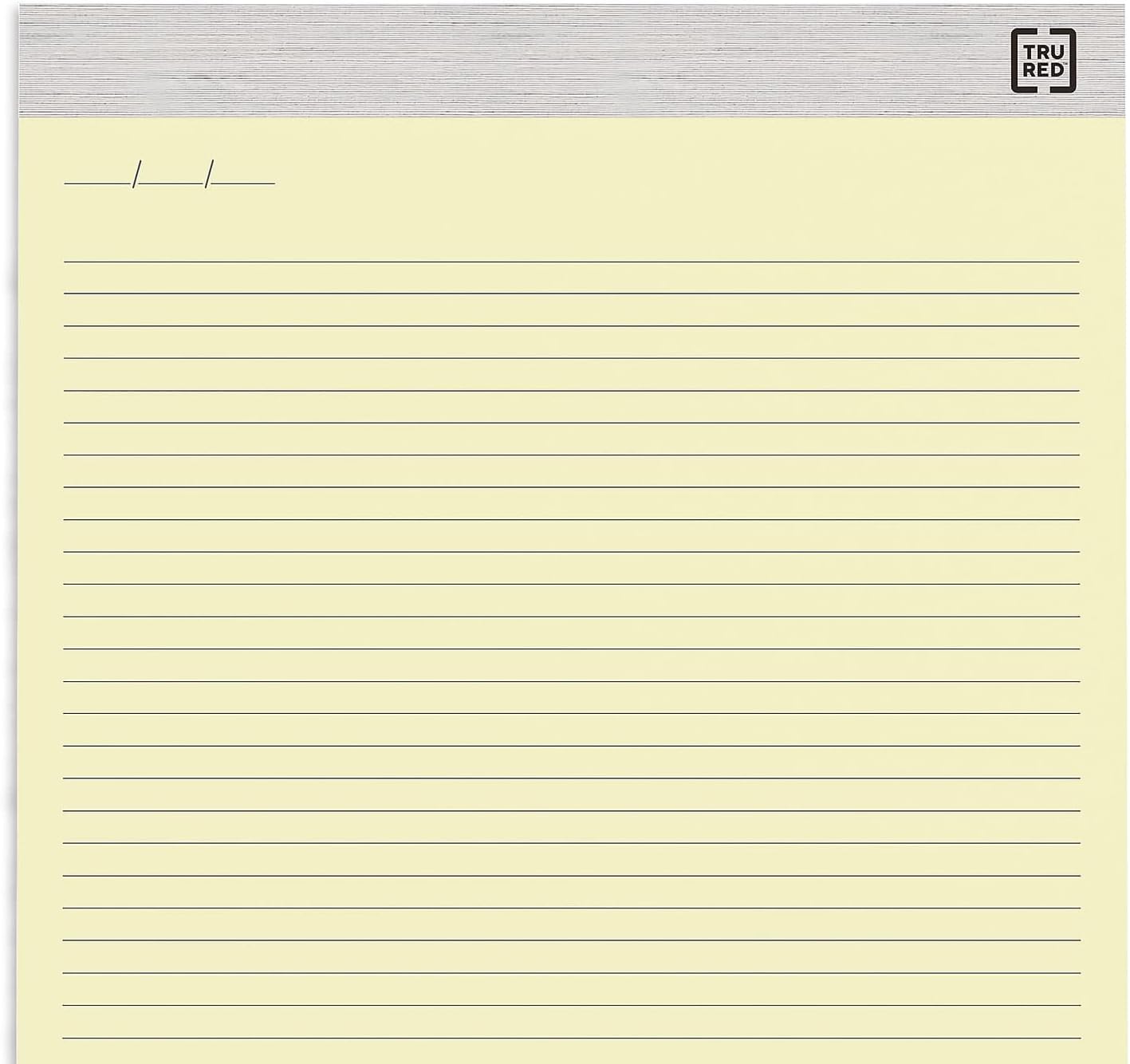 TRU RED Notepads, 8.5” x 11.75”, Narrow Ruled, Ivory, Perforated, 12‑Pack