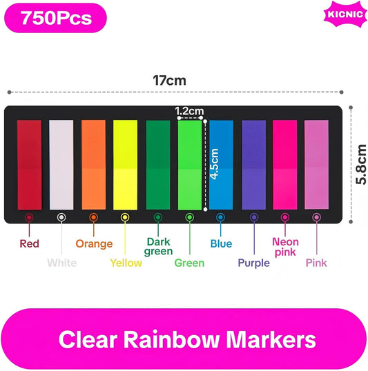 KICNIC Page Markers Sticky Index Tabs 1500 Pcs, Arrow Flag Tabs Colored Sticky Notes for Page Marker Bookmarks, 10 Colors, Stick Securely, Remove Cleanly
