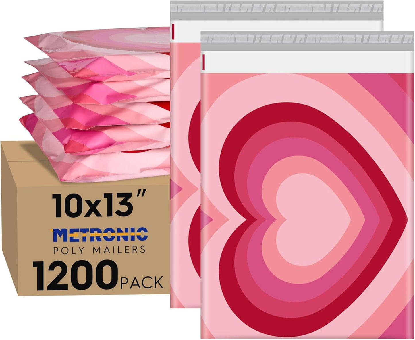Metronic Cute Poly Mailers 10x13" 50pc Small Shipping Bags, Strong Adhesive Mailers Poly Bags for Business, Waterproof Mailing Envelopes for Packing Shipping Clothes Gifts, Gradient BluePink