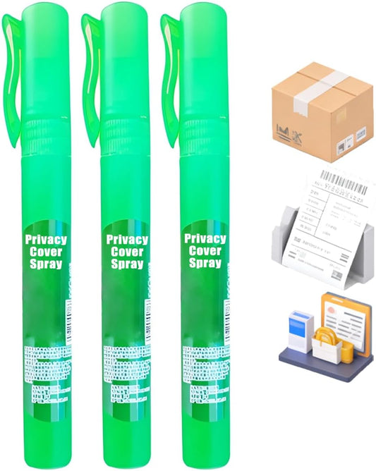 XIRUJNFD Privacy Cover Spray, 10ml Thermal Paper Eraser Spray, White Out Liquid, Information Protection Correction Fluid for Documents, Labels, Packages, Addresses, Privacy Protection (3)