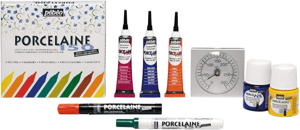 Pebeo Porcelaine 150, China Paint Fine Tip Marker - Anthracite Black (021009)