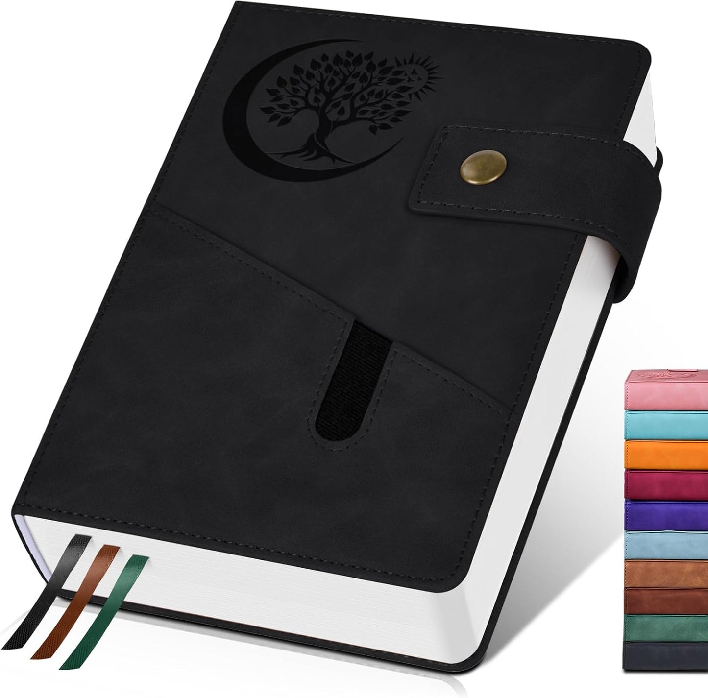 PAIBAS A5 Leather Journal Notebook, 365 Pages Thick Hardcover Lined Journal for Men & Women, Medium 5.9" x 8.4" College Ruled Notebooks for Work, School, Travel, Business,Note Taking,Writing Diary