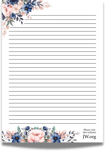 JW Letter Writing A4 Pad Stationery Paper Lined Gift Notepad Writing Sheets (Pink Rose)