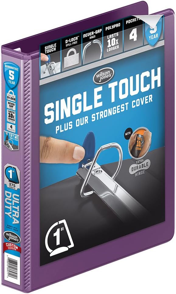 Wilson Jones 3 Ring Binder 4 Inch, Ultra Duty D-Ring View Binder with Extra Durable Hinge, Customizable, Black (W86641)