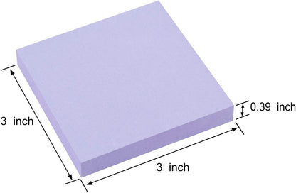 ZCZN 400 Sheets Pop-up Sticky Notes, 3 x 3 Inches, 4 Pads Bright Color Self-Stick Notes, 100 Sheets/Pad, Pink
