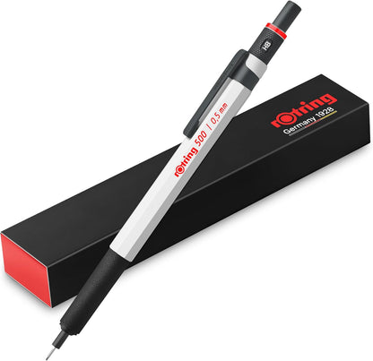 rOtring 500 Mechanical Pencil 0.5mm HB Lead Green hexagonal plastic barrel and non-slip textured metal grip