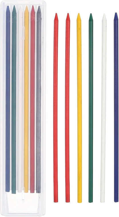 PATIKIL 12Pcs 2.8mm Carpenter Pencil Lead Refills, Solid Dry Pencil Refills Break Resistant Lead Refill for Mechanical Carpenter Construction Pencils Art Drafting, Multicolor