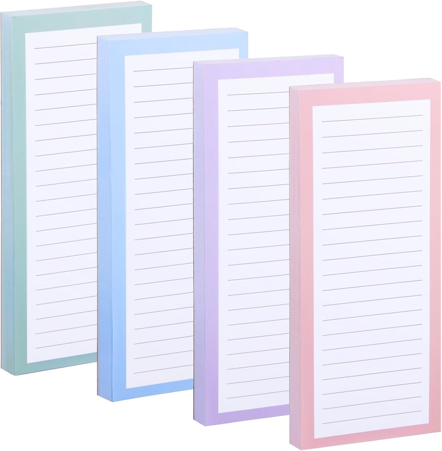 FLIPPED 4 Pack Magnetic Notepads for Refrigerator, Notepad Grocery List Large Magnet Pad for Fridge,Full Magnet Back Design Magnetic Memo Pads for Grocery List, Shopping List, to-Do List(200 Sheets)