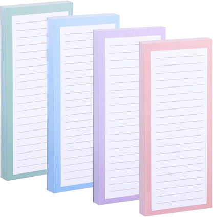 FLIPPED 4 Pack Magnetic Notepads for Refrigerator, Notepad Grocery List Large Magnet Pad for Fridge,Full Magnet Back Design Magnetic Memo Pads for Grocery List, Shopping List, to-Do List(200 Sheets)