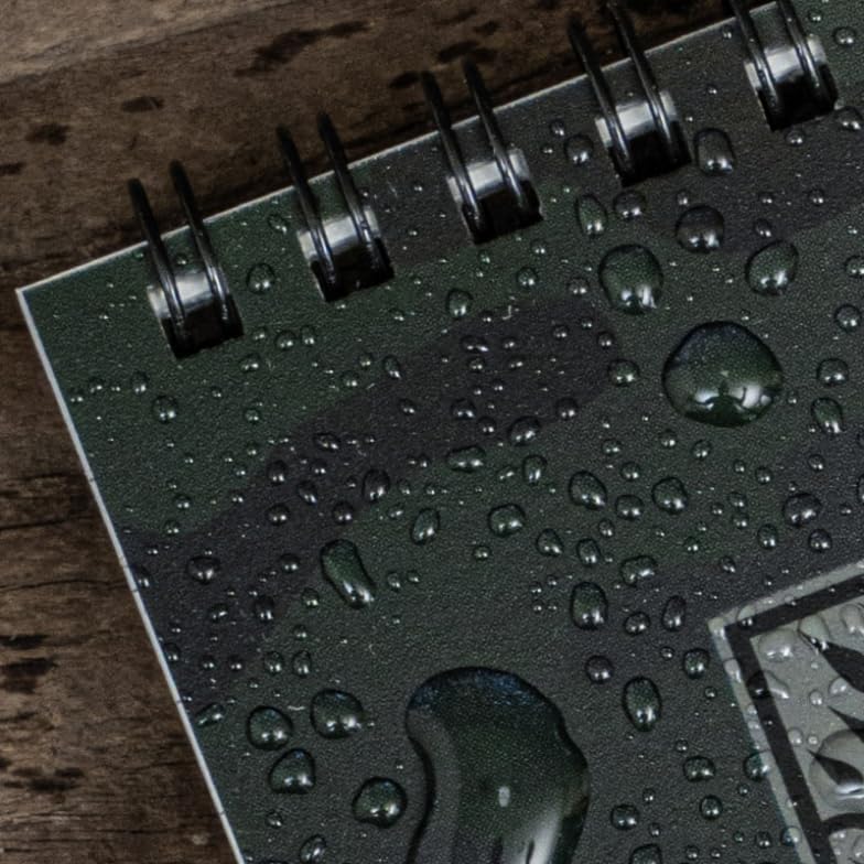 Rite in the Rain Weatherproof Top Spiral Notebook, 3" x 5", Black Cover, Universal Pattern, 3 Pack (No. 735-3X)