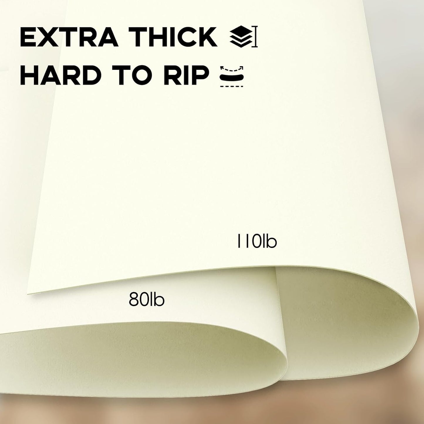 110lb White Cardstock 8.5x11, Goefun 100 Sheets Heavyweight White Card Stock 300 GSM for Invitations, Menus, Poster, DIY Card