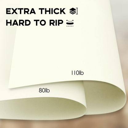 110lb White Cardstock 8.5x11, Goefun 100 Sheets Heavyweight White Card Stock 300 GSM for Invitations, Menus, Poster, DIY Card