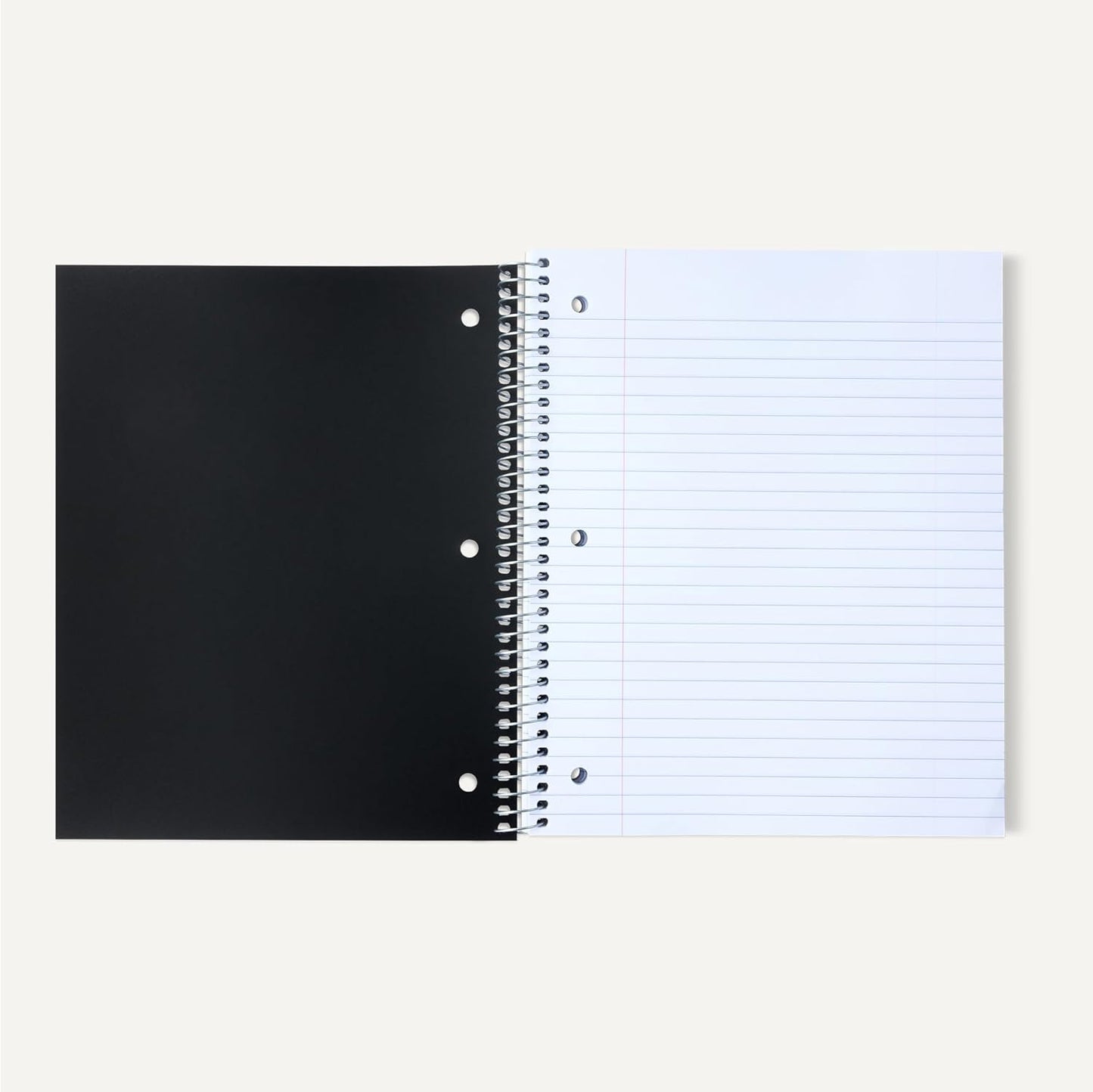 Amazon Basics Wide Ruled 3-Subject Spiral Notebooks with Pocket Dividers, 150 Sheets, 10.5" x 8", Assorted Primary Colors, 3-Pack