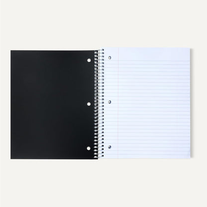 Amazon Basics Wide Ruled 3-Subject Spiral Notebooks with Pocket Dividers, 150 Sheets, 10.5" x 8", Assorted Primary Colors, 3-Pack