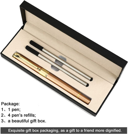 YIVONKA Ballpoint Pen Black Refill,Luxury Ballpoint Line width 0.5mm,Best Ball Pen Gift Set for Men & Women Professional Executive,Office,Nice BallPens Classy Gift Box (Black)