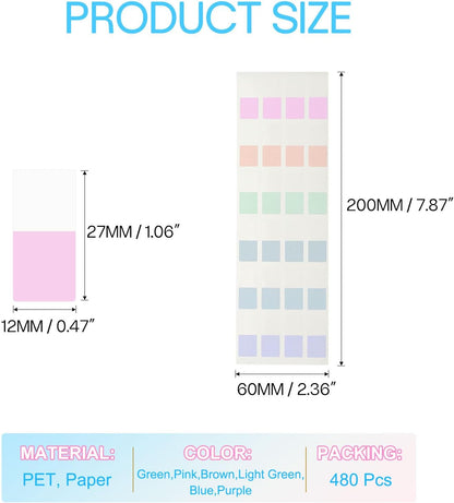 PATIKIL Clear Index Sticky Tabs, 480 Pcs Small Transparent Sticky Notes Bookmarks Planner Stickers Page Tabs for Office Notebooks File Folder Ledger Book, Gradient Pink