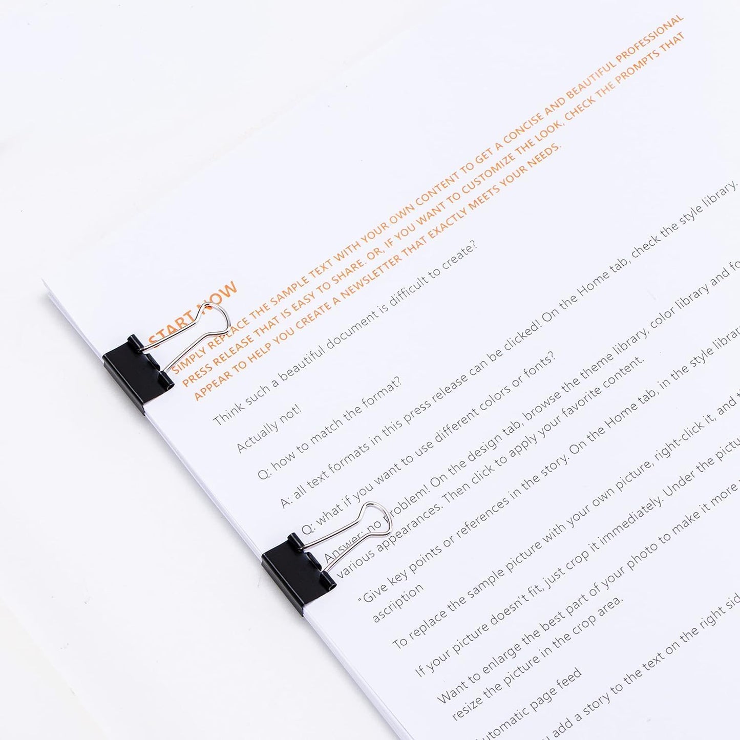Amazon Basics Sturdy Binder Clips, Office Supplies, Small 0.75 in, Document Organizing, School Supplies, Black, 144 Count