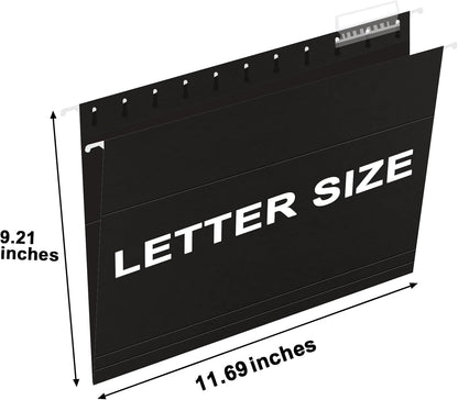 HERKKA Hanging File Folders, 30 Pack Reinforced Letter Size Hanging Folders, Designed for Bulky Files, Filing Cabinet, 1/5-Cut Adjustable Tabs (Blue)
