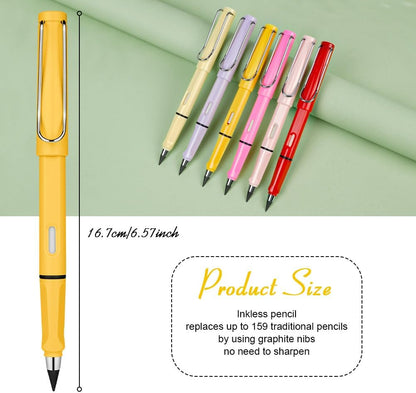 Ainiv Inkless Pencil with Eraser - 5 Sets Infinity Pencil, Reusable with Extra 5 Eraser & 5 Replaceable Nibs for Home, Office & School Writing, Drawing